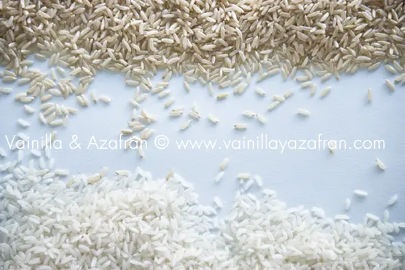 Arroz integral y arroz blanco de grano largo