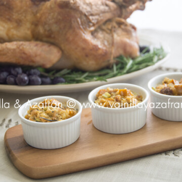 Relleno para el pavo con pan, auyama y romero