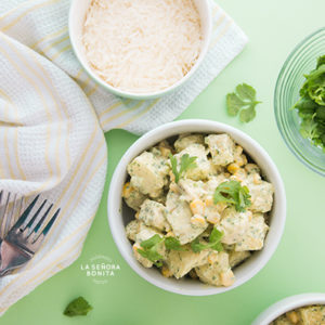 Ensalada de Yuca con Pesto Cremoso de Cilantro/ Sagrario Matos