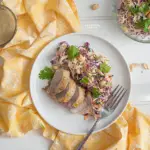 Lomo de Cerdo en Salsa de Miel y Mostaza con Ensalada Tricolor/ Sagrario Matos
